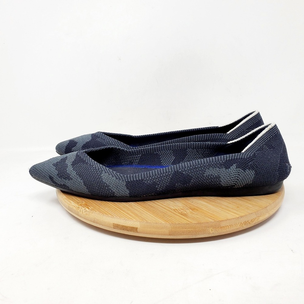 Rothys The Point Ballet‎ Flats Womens 8 Pointed Toe Slip On Shoes Grey Camo